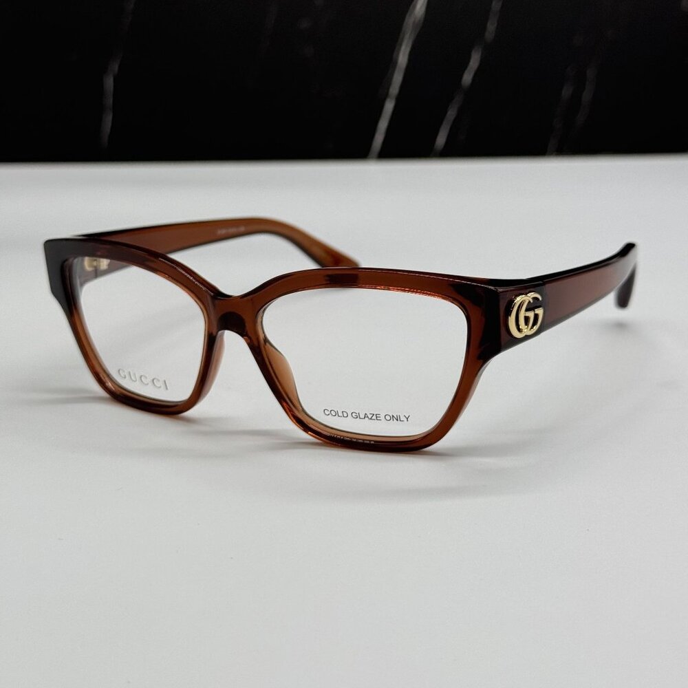 NEW GUCCI GG1597O 003 EYEGLASSES BROWN WOMEN EYEWEAR GUCCI - Picture 2 of 9
